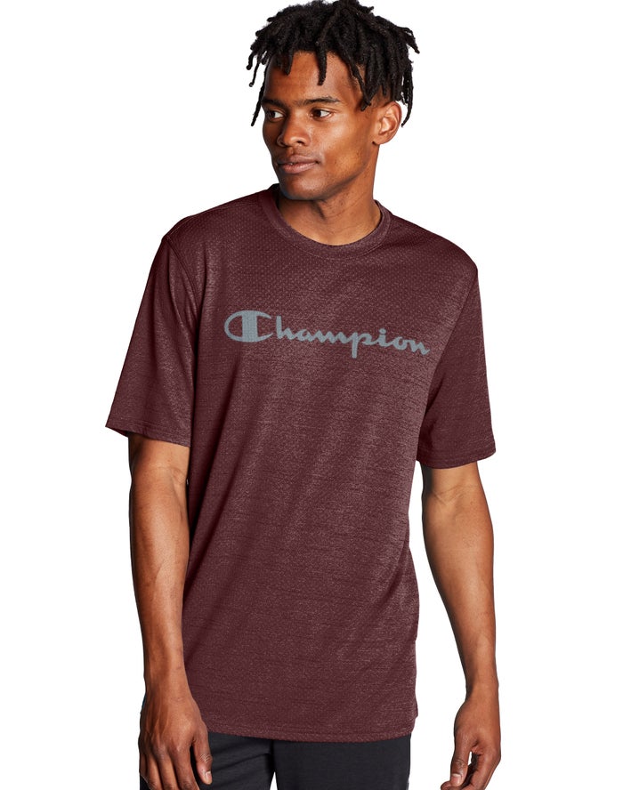 Camiseta Champion Hombre - Double Dry® Heathered Mesh Textured ( Rojas Oscuro ) 6240935-WY